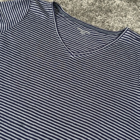 Eileen Fisher Sweaters - Eileen Fisher T Shirt Women's Petite PS Blue Stripe V-Neck Top Organic Linen